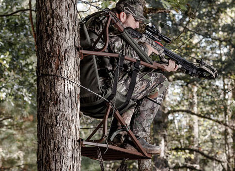 Deer Hunting Equipment Ladder Tree Stand - Flip-Back Seat With Shooting ...