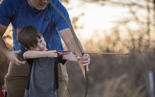 Child Shooting The Bear Archery Little Bear Recurve Bow Child Shooting The Bear Archery Little Bear Recurve Bow