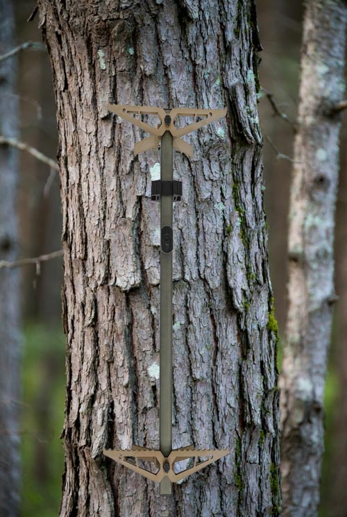 XOP X2 Climbing Stick Attached To An Oak Tree XOP X2 Climbing Stick Attached To An Oak Tree